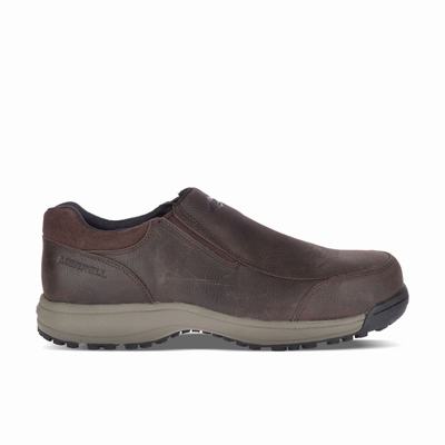 Merrell Sutton Moc Steel Toe Slip On Skor Herr Bruna (SE081467)
